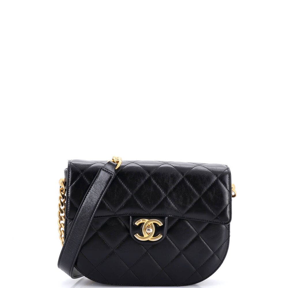 Chanel Small Moon Flap Messenger Bag Quilted Calfskin